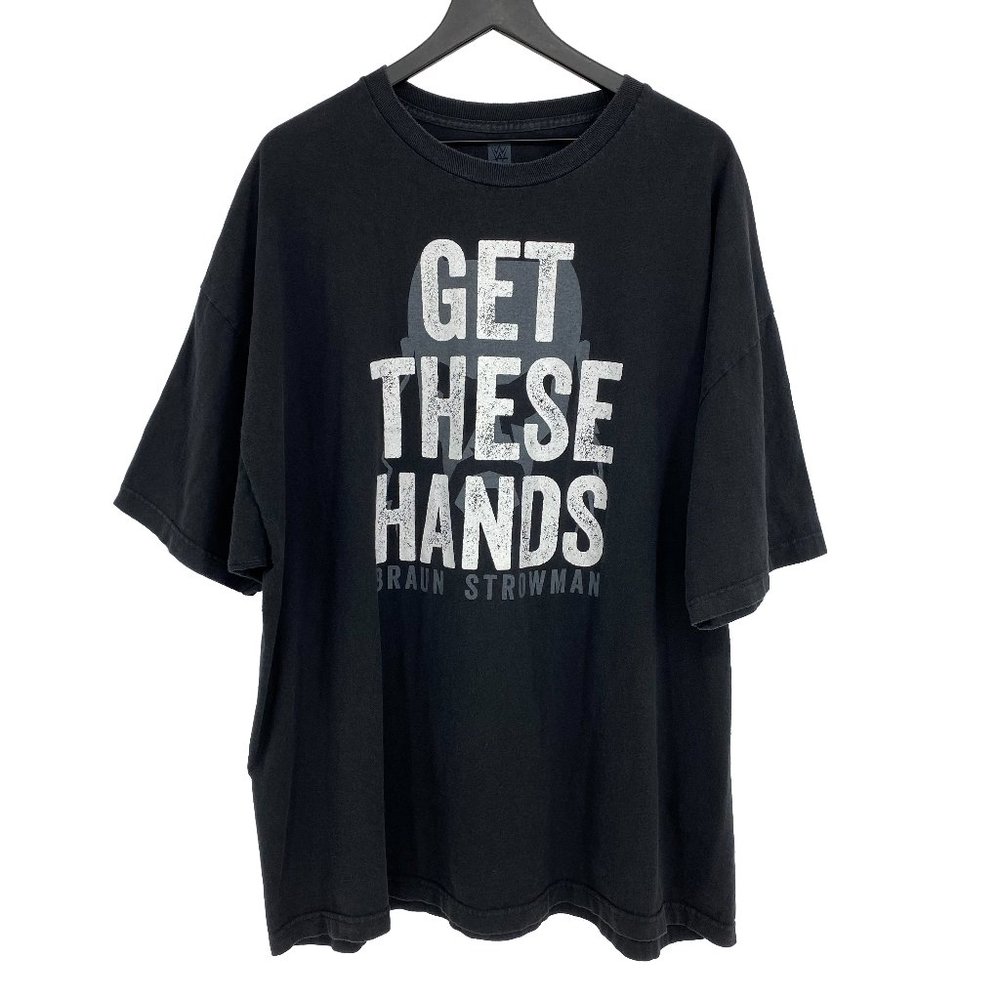 WWE Authentic Braun Strowman GET THESE HANDS Graphic Black T-Shirt Size 3XL